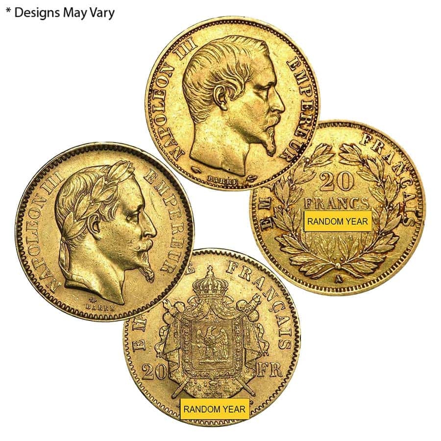 20 Francs French Gold Napoleon III AGW .1867 oz Avg Circ (1852-1870, Random Year) Questions & Answers