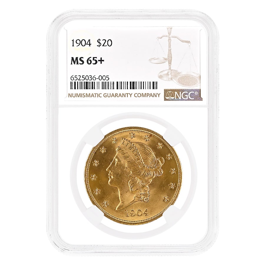 1904 $20 Liberty Head Double Eagle Gold Coin NGC MS 65+ Questions & Answers