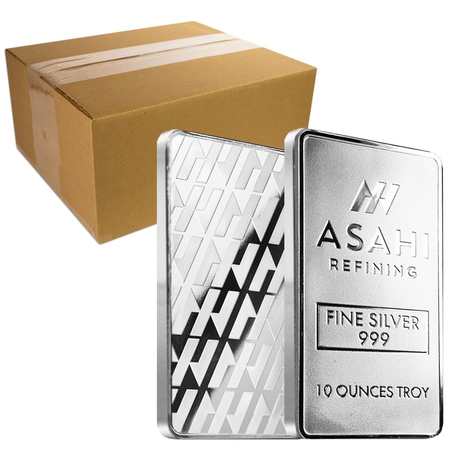 What is displayed on the reverse of the Asahi silver bar?