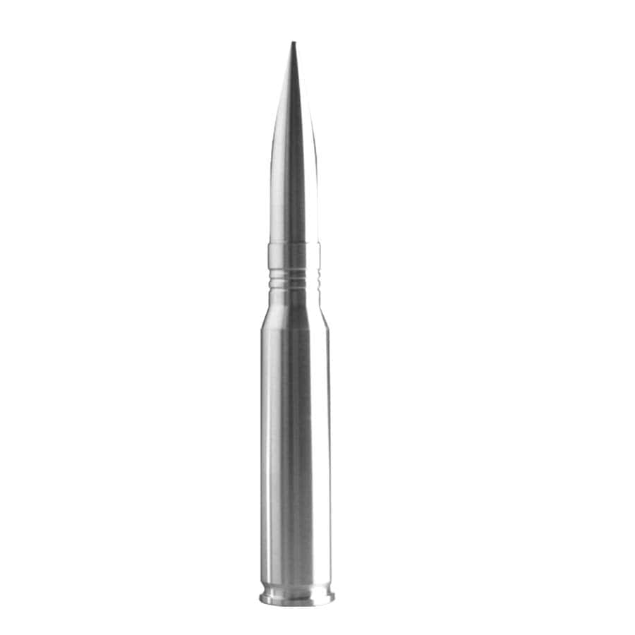 What is inscribed on the base of the silver bullet? (100 oz 30 mm ...