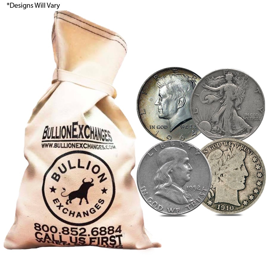 $100 Face Value Bag - 200 Coins - 90% Silver Half Dollars 50c (Circulated, Random Design) Questions & Answers