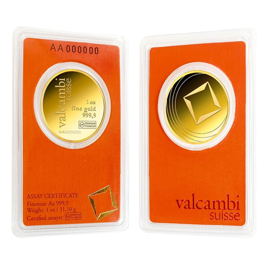 What signs show that a Valcambi gold bar is authentic?