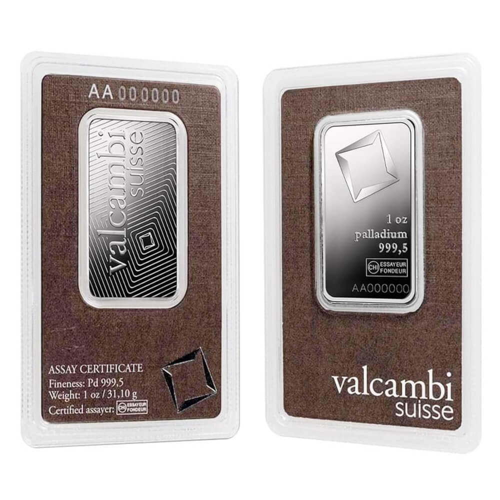 1 oz Palladium Bar Valcambi Suisse .9995 Fine (in Assay) Questions & Answers