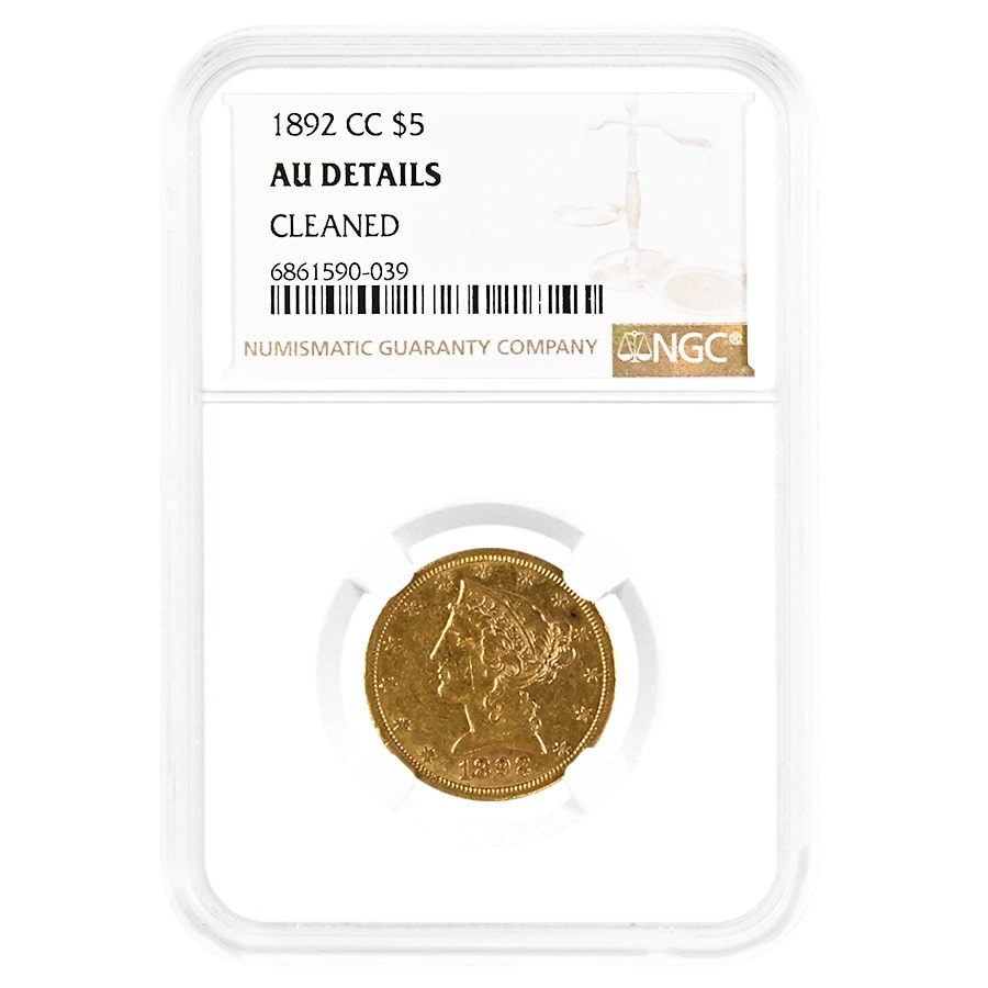 1892-CC $5 Liberty Head Half Eagle Gold Coin NGC AU Details Questions & Answers