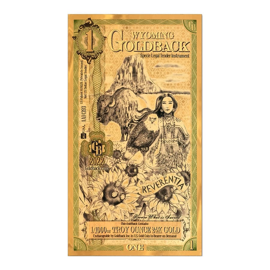 What type of gold is used in the note?