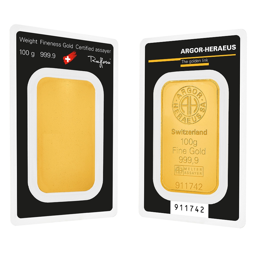 100 Gram Argor Heraeus Gold Bar .9999 Fine (in Assay) Questions & Answers