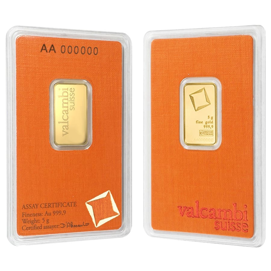 5 Gram Gold Bar Valcambi Suisse .9999 Fine (in Assay) Questions & Answers