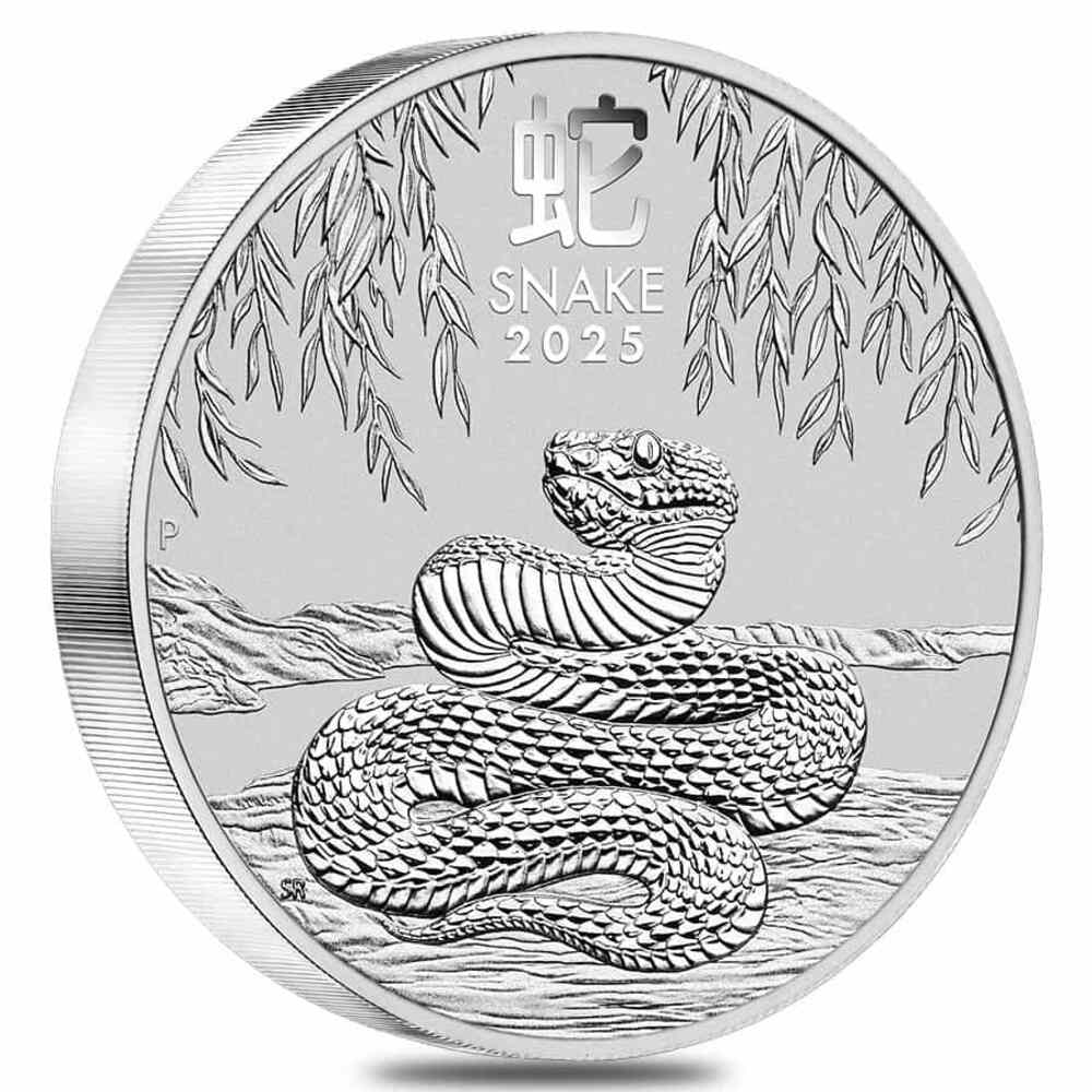 What is the significance of the Lunar Snake symbol on the coin?