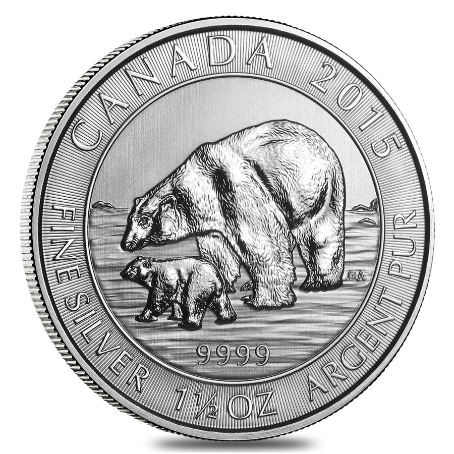 2015 1.5 oz Canadian Silver Polar Bear and Cub $8 Coin .9999 Fine BU Questions & Answers