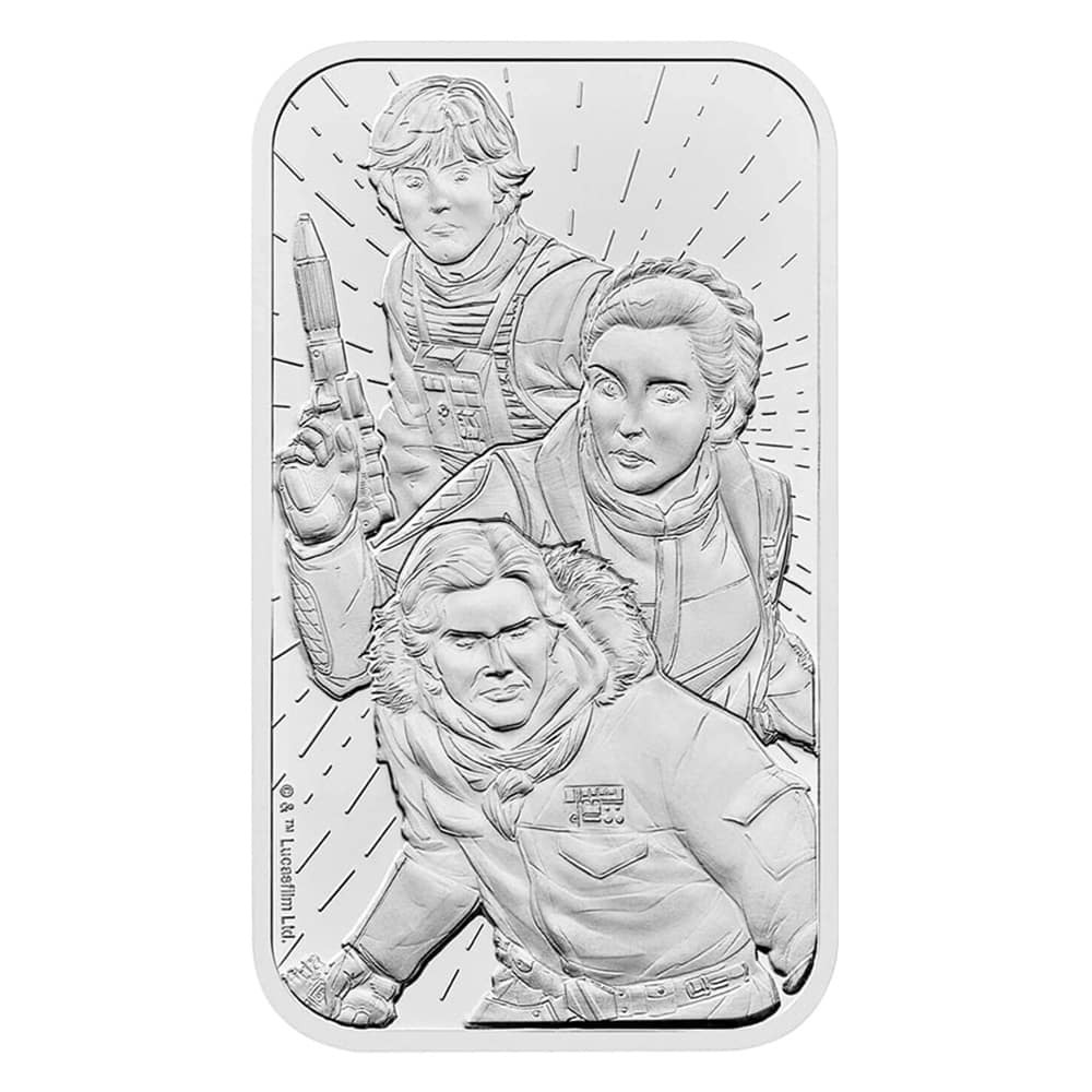 What logos are displayed on the obverse of the silver bar?