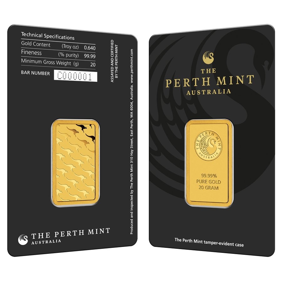 What features help confirm the authenticity of my Perth Mint gold bar?