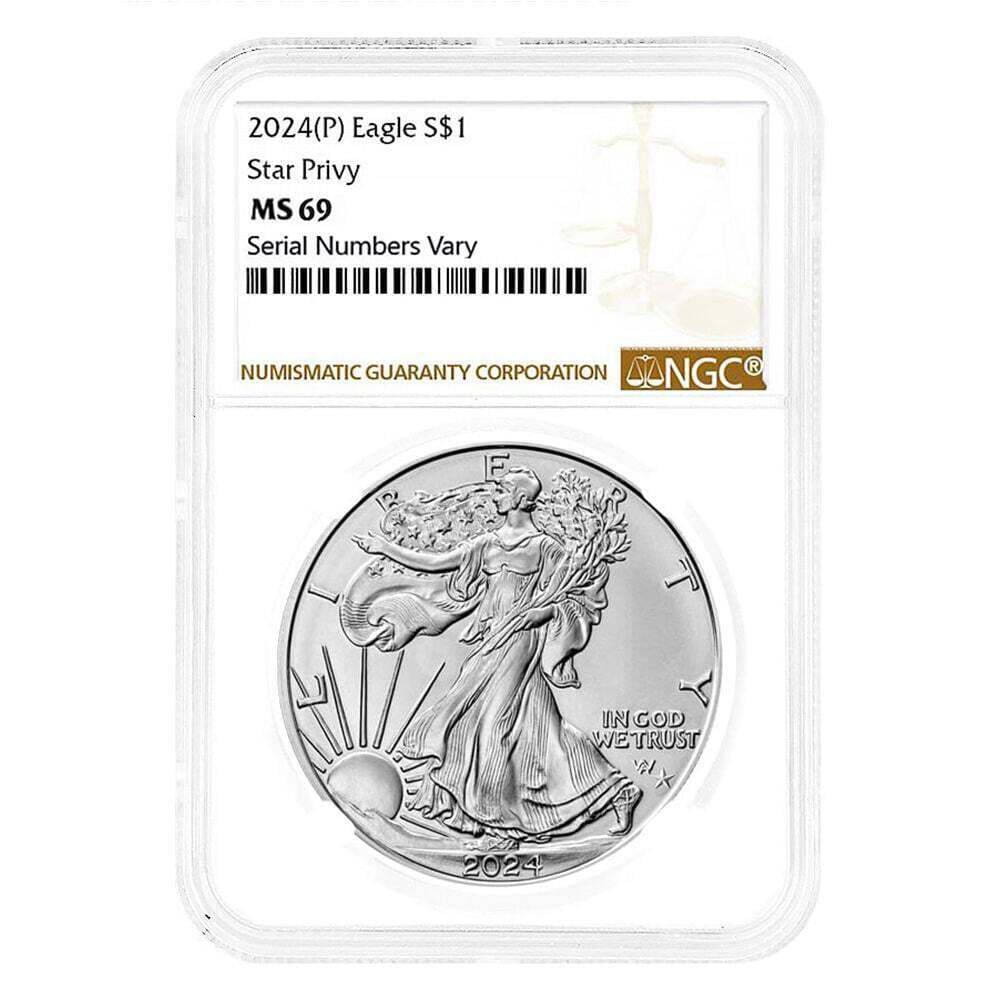 2024 (P) Star Privy 1 oz Silver American Eagle NGC MS 69 Questions & Answers