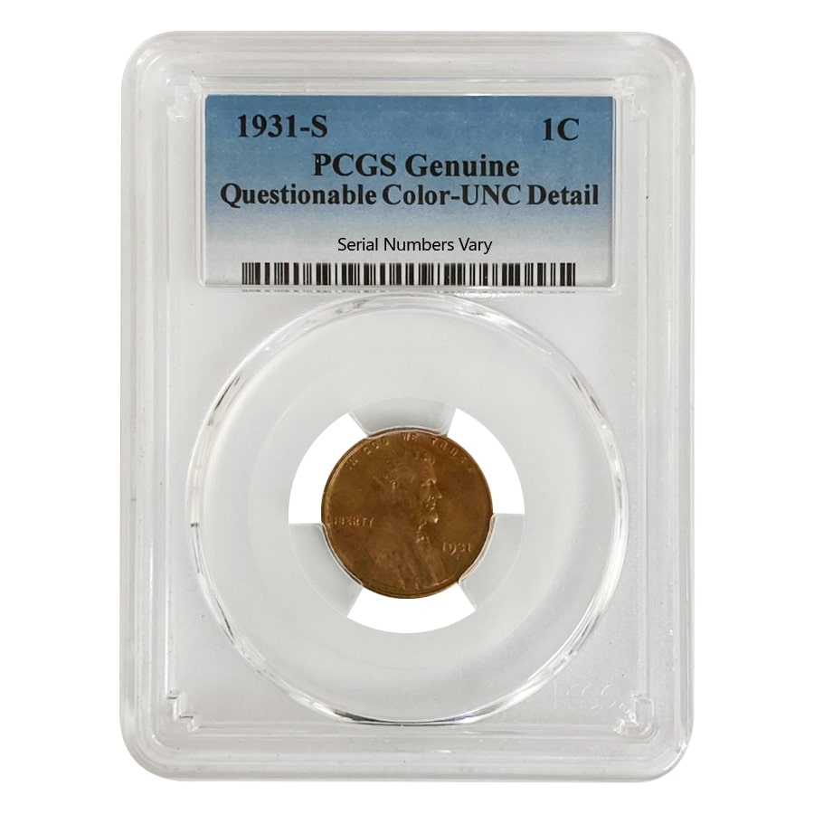 1931-S Lincoln Wheat Penny 1 Cent PCGS Genuine UNC Detail Questions & Answers